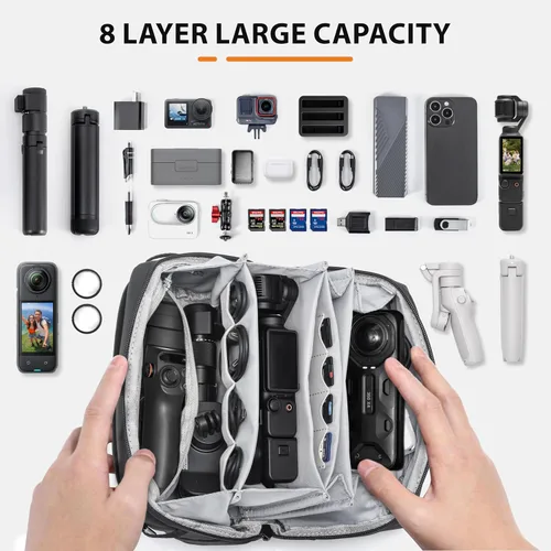 Vista 2 de Estuche de transporte para DJI Osmo Pocket 3,Bolsa de transporte para accesorios Luna Ultra Portable Large Case for Xtra Muse/Osmo 360/Mobile 8