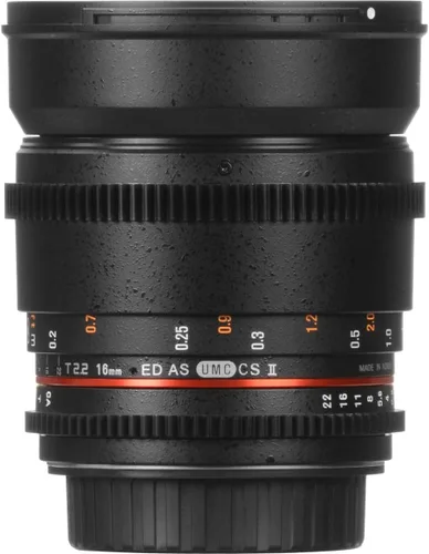 Vista 8 de Rokinon DS16M-NEX 0.630 in T2.2 Cine lente gran angular para cámaras Sony Alpha E-Mount lente intercambiable, color negro