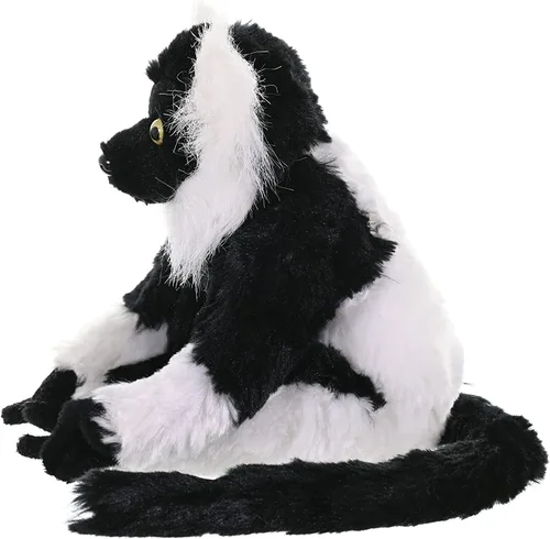 Vista 5 de Wild Republic Black and White Lemur, Cuddlekins Mini, animal de peluche, 8 pulgadas, regalo para niños, juguete de peluche, botellas de agua