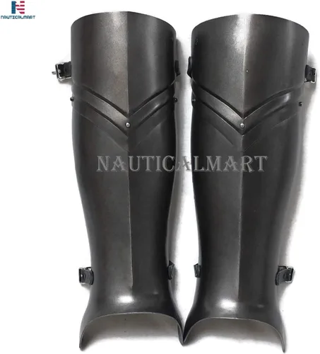 Vista 2 de NauticalMart Par medievales de grietas estriadas en acabado de acero oscuro