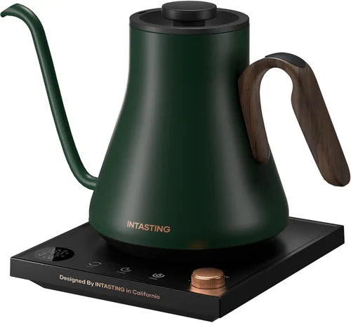 Vista 8 de INTASTING Hervidor Eléctrico, Hervidor Eléctrico de Cuello de Ganso, Control Preciso de Temperatura de ±1℉, Interior de Acero Inoxidable, Blanco