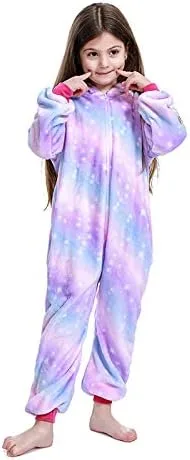 Vista 3 de Pijama de unicornio unisex para niños, enteritos para disfraz, Halloween