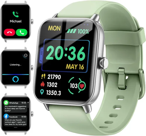Vista 13 de Relojes inteligentes para hombres (Android y iPhones), 1.85 pulgadas HD Alexa incorporado Smart Wacth con monitor de frecuencia cardíaca, rastreador