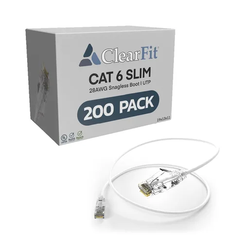 Vista 107 de UNC Group - Paquete de 10 cables de conexión Ethernet Cat6 28AWG de 1 pie, red, arranque transparente, Internet Cat 6, clasificación para centro