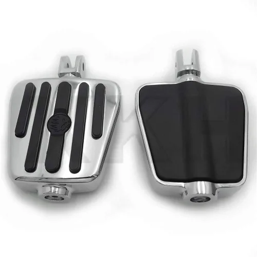 Vista 12 de SMT- Estriberas cromadas de calavera compatibles con Harley 2018 y posteriores FXBB FXBR FXBRS FXLR 2019 Street Bob [B07P5H6Z2M] Cromo 1