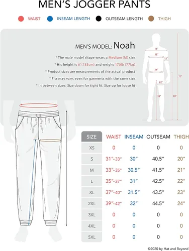 Vista 6 de Hat and Beyond - Pantalones de entrenamiento para hombre (forro polar, ajuste ajustado, casual, elástico)