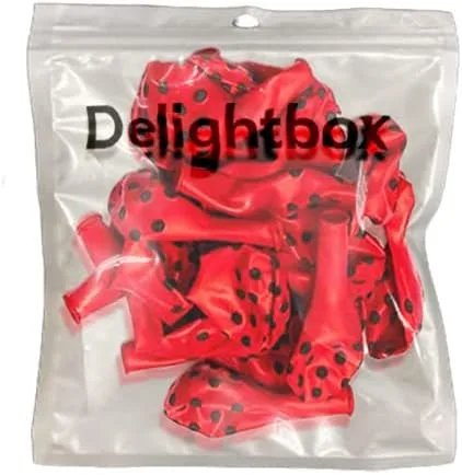 Vista 7 de DELIGHTBOX Globos de látex biodegradables con lunares negros grandes, 11 pulgadas (12 unidades)