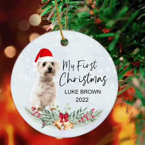 Vista 24 de 1st First Christmas Pet Ornament 2022 Dog Christmas Bauble Custom Ornament Dog Lover Gifts Personalised Dog Name Ornament English Cocker Spaniel Gift