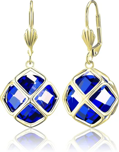 Vista 13 de Pendientes colgantes de cristal austriaco de 14MM para mujer, joyería chapada en oro de 14 quilates Apr-Diamante-Chapado en Oro de 14 K