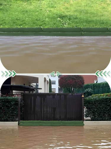 Vista 7 de 4 bolsas de arena de 3 x 6 pulgadas de largo para inundaciones – Tubo de lona gruesa para protección contra inundaciones con banda elástica, tubo