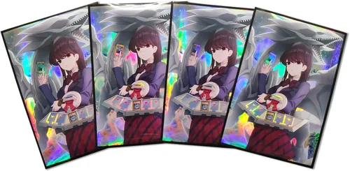 Vista 3 de 50 unidades de fundas para cartas coleccionables holográficas con carga superior (Ojo Blanco de Dragón Azul) Protector de mazo para cartas