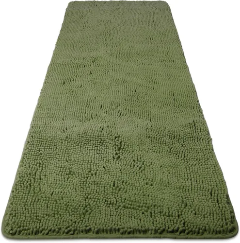 Vista 268 de Yeaban Alfombra de pasillo de baño de 24 x 72 pulgadas, antideslizante, alfombra de baño larga de felpilla gruesa, absorbente y lavable, alfombra