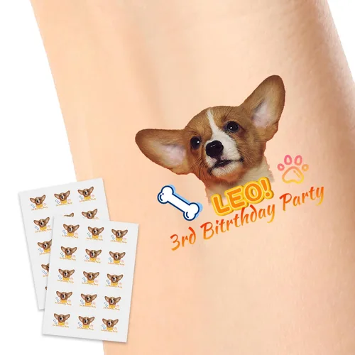 Vista 8 de Calcomanías de tatuajes temporales personalizadas, personaliza el tatuaje con nombre y foto de tu amor para fiestas de cumpleaños, Halloween