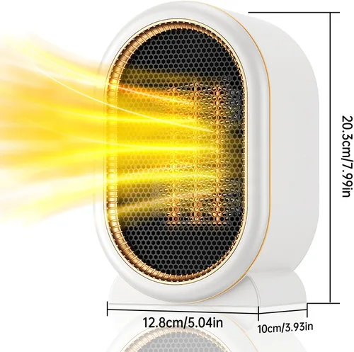 Vista 2 de Calentadores de Espacio para Uso en Interiores, Calentador Portátil de 1200W 2Velocidades, Calentador Eléctrico Pequeño Rápido y Silencioso