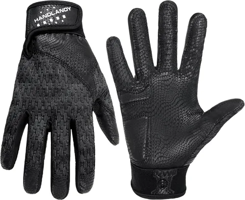 Vista 17 de HANDLANDY Guantes de bateo de béisbol para adultos y jóvenes, guantes de bateo de sóftbol con agarre transpirable para hombres, niños y niñas
