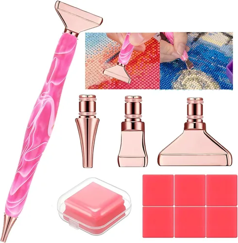 Vista 10 de Heyseri Bolígrafos de arte de diamante, juego de herramientas de 14 piezas, accesorios para bolígrafos de pintura de diamante, puntas de metal