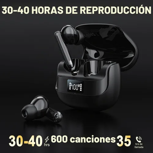 Vista 3 de Auriculares inalámbricos con cancelación de ruido, auriculares A-Negro