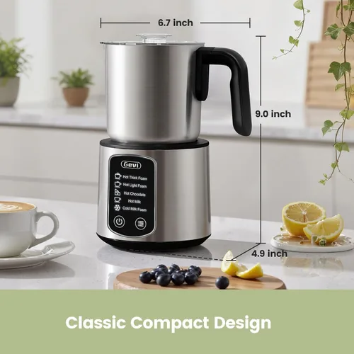 Vista 9 de Gevi Cafetera de capuchino automática de 20 bares, de calentamiento rápido, con espumador de leche espumosa para expreso, latte macchiato, tanque