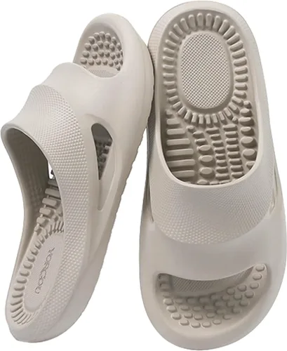 Vista 9 de Pantuflas de masaje para mujeres y hombres, sandalias de ducha con punta abierta, zapatos de verano para casa, para baño, fascitis plantar