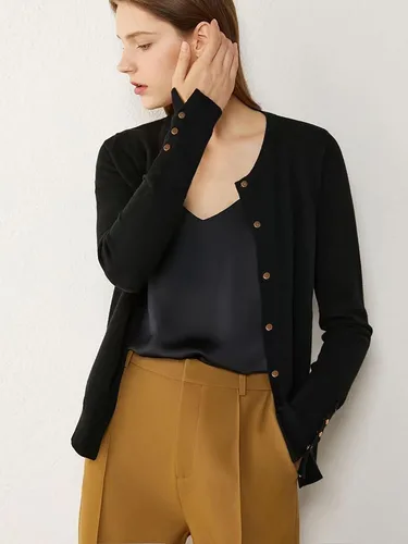 Vista 3 de Spicy Sandia Suéter de punto ligero con botones para mujer (S-XXL)