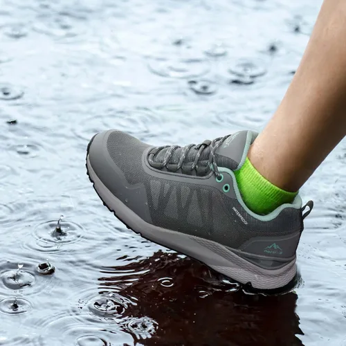 Vista 4 de NORTIV 8 Zapatos de senderismo impermeables para mujer, zapatos ligeros para senderismo, zapatos de trabajo al aire libre