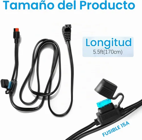Vista 2 de Anderson - Conector a enchufe de CC, cable de alimentación CC para refrigerador de automóvil de 12 voltios, 14AWG 6.5 pies de largo (6.6 ft)