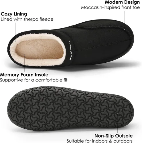Vista 2 de DREAM PAIRS Men's Fuzzy Memory Foam Slip-on Moccasin Washable House Slippers, Cozy Warm Wool-Like Lining and Anti-Skid Rubber Sole for Indoor and