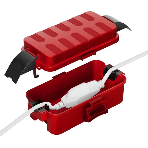 Vista 11 de IP55 Pequeña caja eléctrica al aire libre impermeable, para regleta Inner 5.9 x 3.2 x 1.8inch, Extension Cord Cover with Detachable Awning Covers