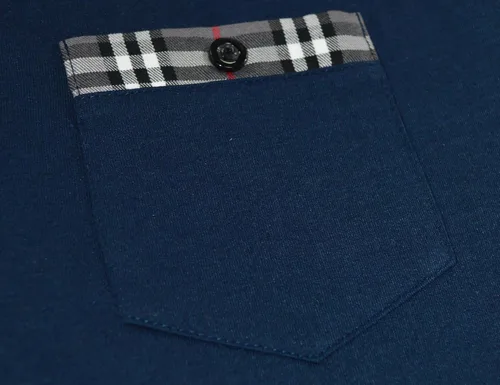 Vista 4 de Daupanzees Polo clásico de manga corta y cuello a cuadros para hombre