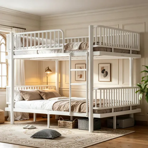 Vista 22 de Bellemave Litera individual XL sobre individual XL, litera de metal con escalera y barandilla para niños, adultos, se puede dividir, color negro
