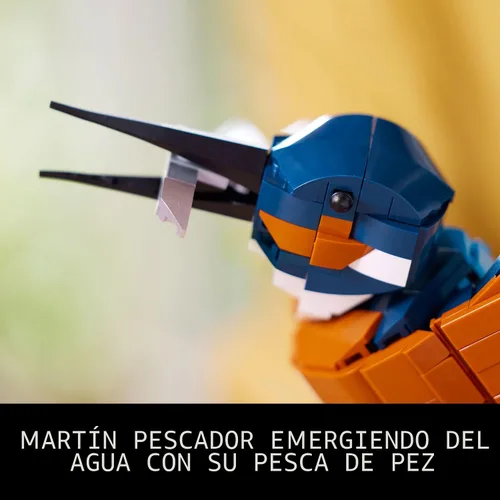 Vista 4 de LEGO Icons Modelo de Ave Martín Pescador, Set Creativo para Adultos para Construir y Exhibir, Proyecto Relajante para Amantes y Entusiastas