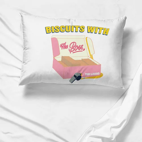 Vista 5 de WARNER BROS Ted Lasso Biscuits - 1 funda de almohada reversible individual, ropa de cama súper suave de doble cara (producto oficial de Ted Lasso)