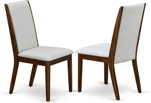 Vista 12 de East West Furniture LAP1T47 Lancy Parson - Juego de 2 sillas de comedor tapizadas de tela de lino color sable claro, color negro