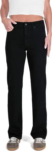 Vista 9 de Pantalones clásicos de mezclilla de tiro medio y corte recto para mujer