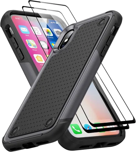 Vista 135 de Jeylly Funda para iPhone SE/Funda para iPhone 5S, Exterior de Plástico Duro que Absorbe Golpes + Interior de Silicona de Goma Defensor contra