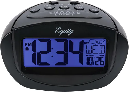 Vista 2 de Equity by La Crosse 31022 Insta-Set LCD Alarm Clock, Black (Pack of 6)