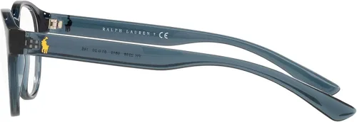 Vista 4 de Polo Ralph Lauren Marcos de anteojos semicirculares Ph2238 para hombre, Azul transparente brillanteLente de demostración