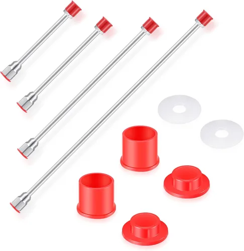 Vista 9 de 3 piezas de barra de extensión de punta de rociador de pintura sin aire para pistola de pintura sin aire con protector rojo (12, 20, 29.95 pulgadas)