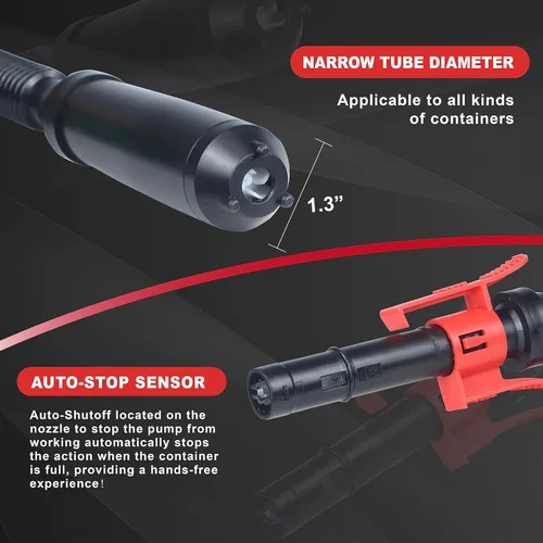 Vista 6 de Bomba de transferencia de combustible automática con sensor de parada automática (2.4 GPM), manguera de ingreso flexible se adapta a la mayoría