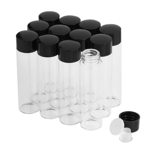 Vista 18 de 25 frascos pequeños de vidrio transparente de 1 fl oz con tapas de rosca