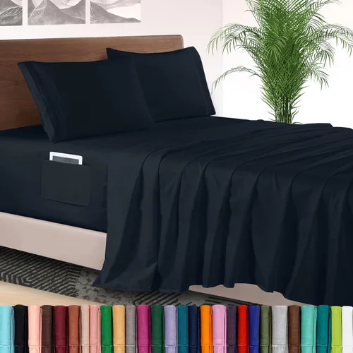 Vista 11 de Elegant Comfort - Juego de sábanas de lujo de 4 piezas - Ropa de cama de lujo de 1500 hilos, calidad de hotel prémium, microfibra, resistente a