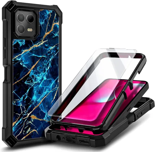 Vista 15 de NZND Funda para T-Mobile REVVL 6 5G / REVVL 6X 5G con [Protector de Pantalla Incorporado], Funda Bumper Protectora Rugosa Resistente a Golpes
