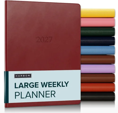 Vista 17 de Harbor Agenda semanal y mensual grande 2025-2026 – Agenda con calendario y cuaderno, piel sintética duradera, 192 páginas, tapa blanda