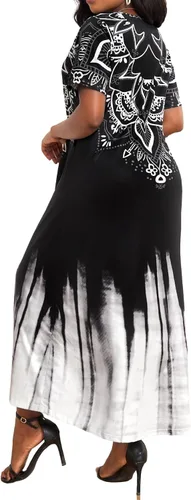 Vista 3 de Maxi vestidos casuales largos para mujer, elegante, floral, vestido tropical de cóctel
