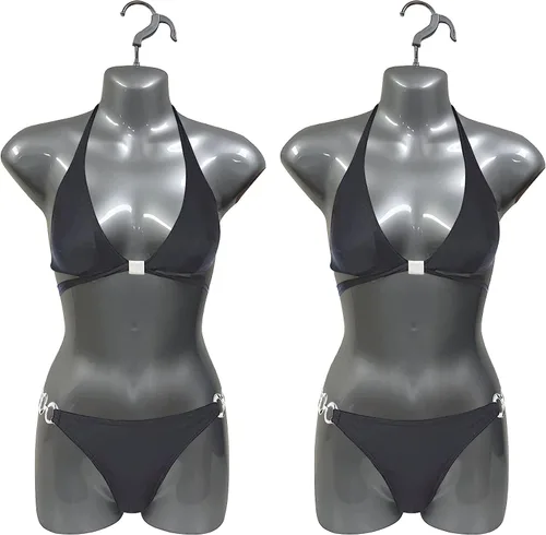 Vista 8 de 2 Mannequin femenino dorado cadera cuerpo largo torso vestido formas y gancho colgante, tallas S-M
