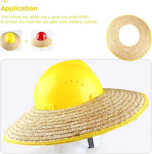 Vista 4 de Mipcase Sombrero duro, sombrero de paja tejida de paja completa, protección de extensión de protección para el sol, visera solar, accesorios