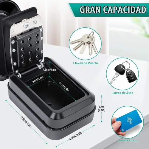 Vista 6 de Caja de bloqueo de llave portátil, caja de seguridad para llaves