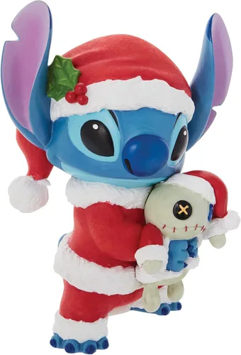 Vista 6 de Enesco Disney Showcase - Figura de Lilo y Stitch Santa Holding Scrump, 7.28 pulgadas, multicolor