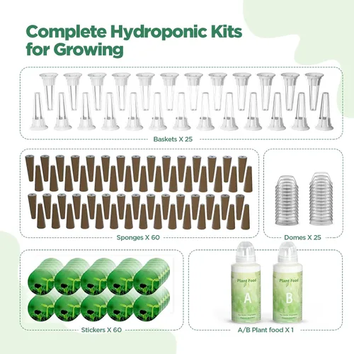 Vista 2 de LetPot 172 piezas Kit de germinación de semillas, esponjas de cultivo hidropónico, kit de germinación para hidropónico con 60 esponjas, 2