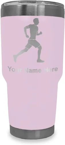Vista 13 de LaserGram Personalized 20oz Tumbler, Running Man (Black)